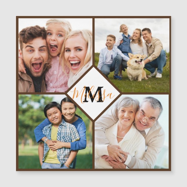 Carte Magnétique Photos de famille personnalisées (Devant)