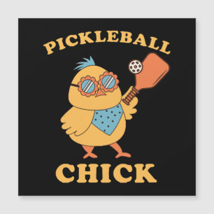 Carte Magnétique Pickleball Chick - rétro