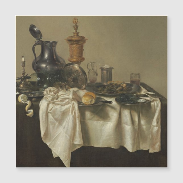 Carte Magnétique Pièce de banquet avec tarte mince par Willem Claes (Devant)