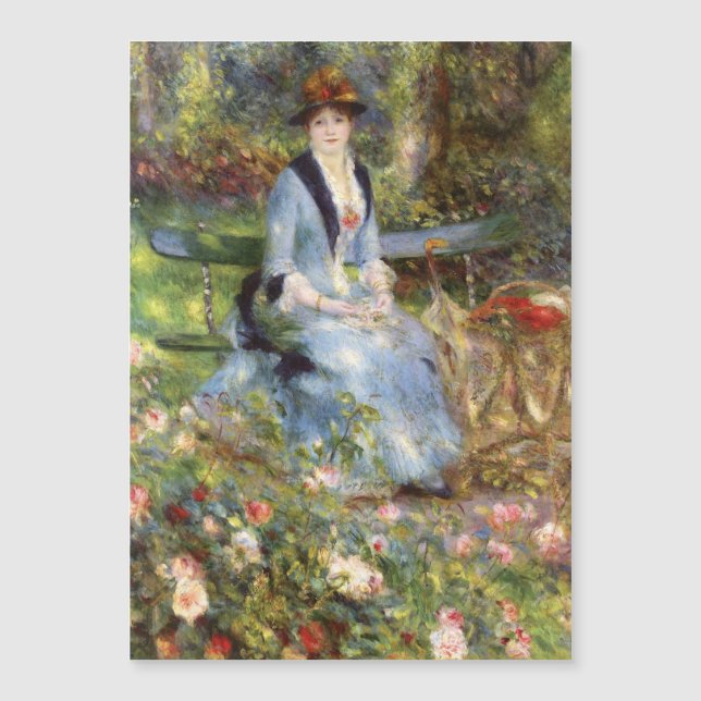 Carte Magnétique Pierre-Auguste Renoir - Dans les Roses (Devant)