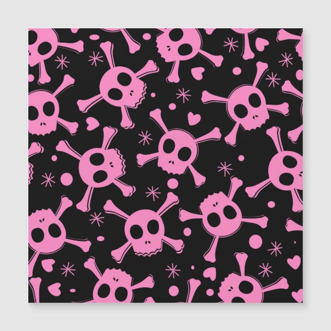 Carte Magnétique Pirate Skull : Girlish Hearts Motif (Devant)