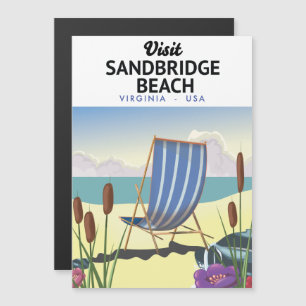 Carte Magnétique Plage de Sandbridge Virginie États-Unis,