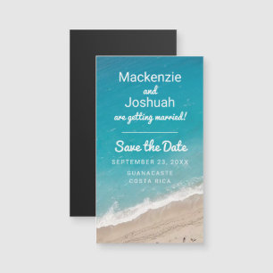 Carte Magnétique Plage Mariage Océan Enregistrer la date Mini Magne