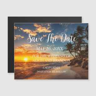Carte Magnétique Plage Océan tropical Mariages Vagues modernes Magn