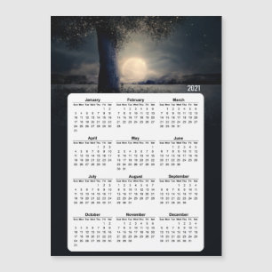 Carte Magnétique Pleine lune de l'arbre magique du calendrier 2021
