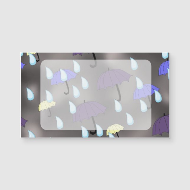 Carte Magnétique Pluie et parapluies (Devant)