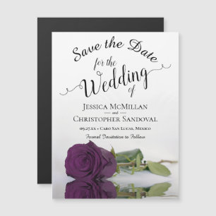 Carte Magnétique Plum Purple Rose mariage Enregistrer l'aimant de d