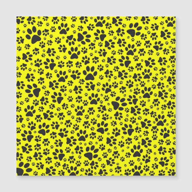 Carte Magnétique Poches de chien noir et blanc Pointe Polka sur jau (Devant)