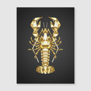 Carte Magnétique Poisson à langouste polygonale dorée sur noir