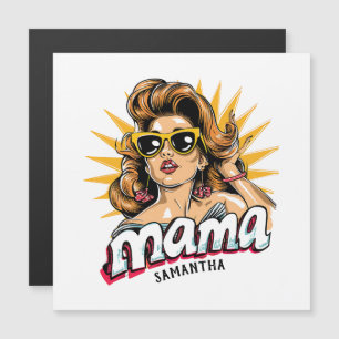Carte Magnétique Pop Mama Retro Personnalisé Art 1