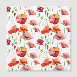 Carte Magnétique Poppy Blossom : Simple Arrière - plan sans couture