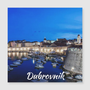 Carte Magnétique Port et murs de Dubrovnik illuminés la nuit ma