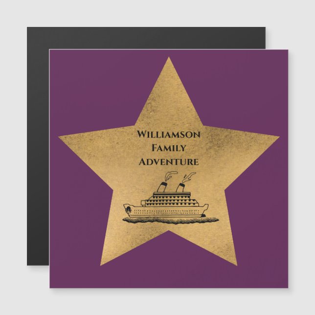 Carte Magnétique Porte de bateau de croisière Gold Star Family (Devant / Derrière)