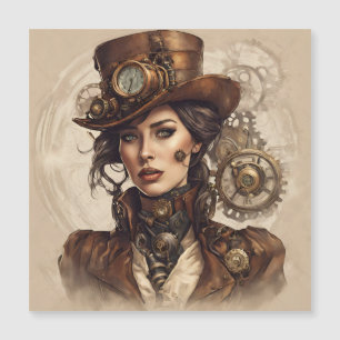 Carte Magnétique Portrait de Steampunk victorien d'une femme