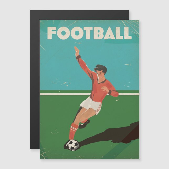 Carte Magnétique Poster de football vintage (Devant / Derrière)