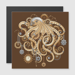 Carte Magnétique Poulpe Steampunk Rétro Fantastique Mécanique