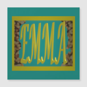 CARTE MAGNÉTIQUE POUR UNE FILLE APPELÉE EMMA MARINE BLEU PEBBLES