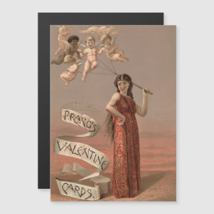 Carte Magnétique Prang's Valentine Cards AD, Woman & Cherubs