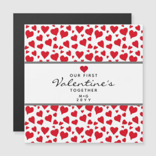 Carte Magnétique Première Saint Valentin Ensemble Coeurs Personnali