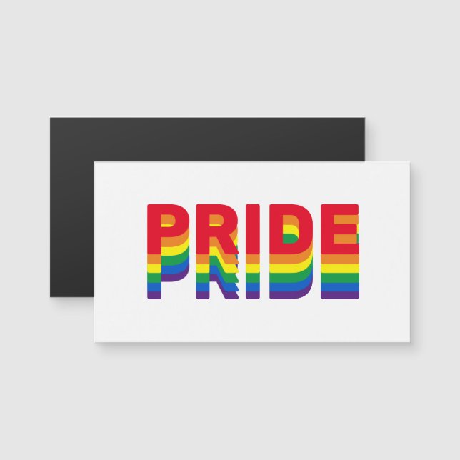 Carte Magnétique Pride lgbt lgbtq queer gay rainbow couleurs aimant (Devant / Derrière)