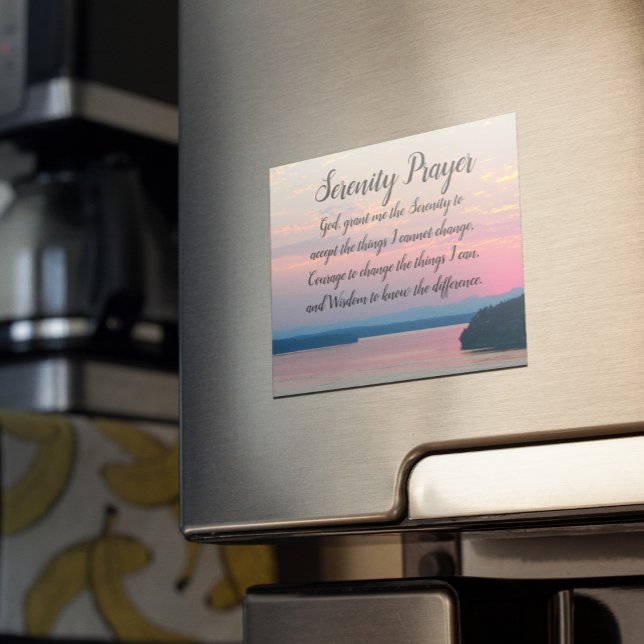 Carte Magnétique Prière Serenity Pink Seascape Sunset Photo Magazin (In Situ)