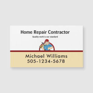 Carte Magnétique Promotionnels Handyman Entrepreneur Domicile Répar