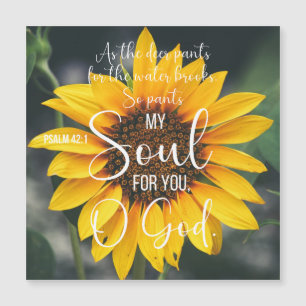 Carte Magnétique Psaume 42:1 Tournesol de la Bible Chrétienne