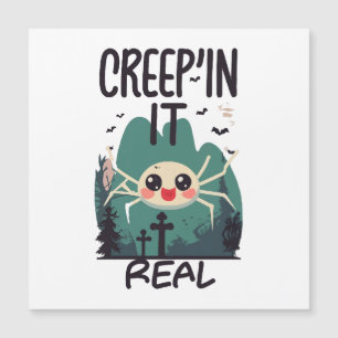 Carte Magnétique Pun d'araignée de Halloween Kawaii