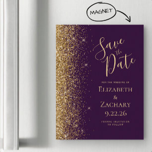 Carte Magnétique Purple Gold Parties scintillant magnétique Enregis