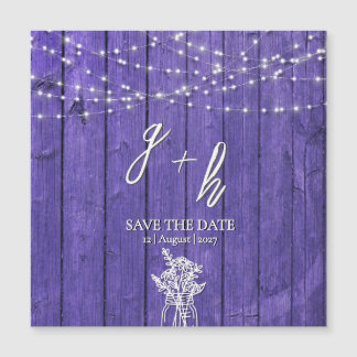 Carte Magnétique Purple Russe Chaîne de bois éclaire Boho Mason Jar