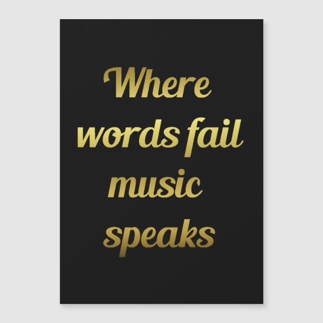 Carte Magnétique Quand les mots échouent Musique Parle Citation Ins (Devant)
