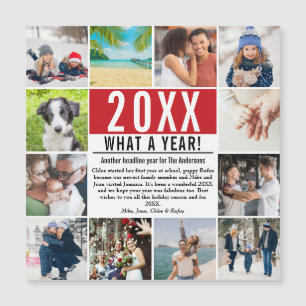 Carte Magnétique Quel An D'Avis 12 Photo Family Holiday Card