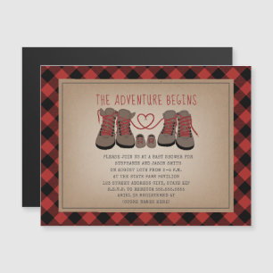 Carte Magnétique Randonnées Boots Buffalo Plaid Adventure Baby show