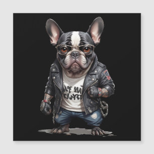 Carte Magnétique Rebelle de Buldog en cuir Cool de veste