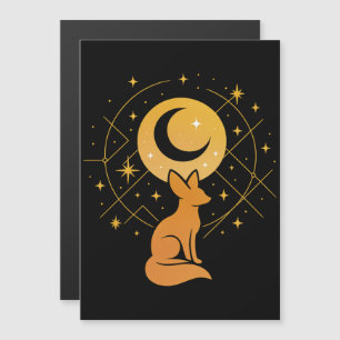 Carte Magnétique Renard du désert céleste - Lune et étoiles Cosmiqu