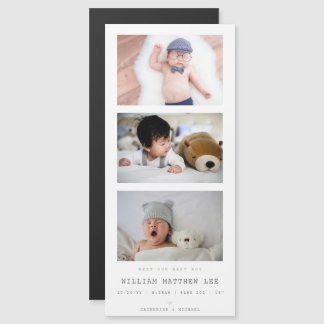 Carte Magnétique "Rencontrez notre bébé garçon" Bande photo Faire-p