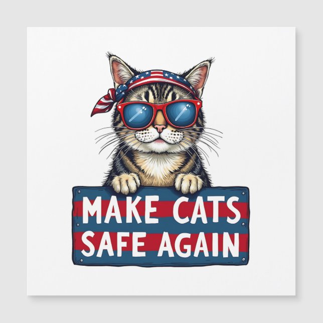 Carte Magnétique Rendre les chats en sécurité, une fois de plus, le (Devant)