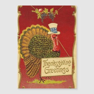 Carte Magnétique Rétro Thanksgiving Turquie