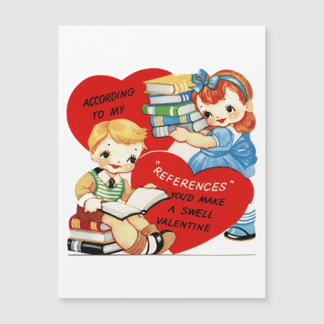 Carte magnétique rétro Vintage Valentine (Devant)