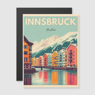 Carte Magnétique Retro Voyage Innsbruck Tyrol - Alpes autrichiennes