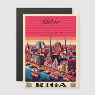 Carte Magnétique Riga City, Lettonie culture baltique cadeaux vinta