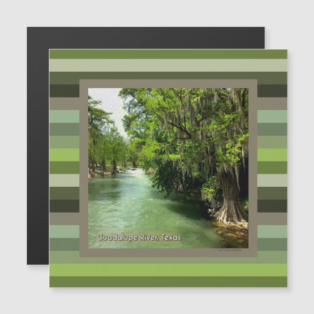 Carte Magnétique Rivière Guadalupe en Gruene, Texas (Devant / Derrière)