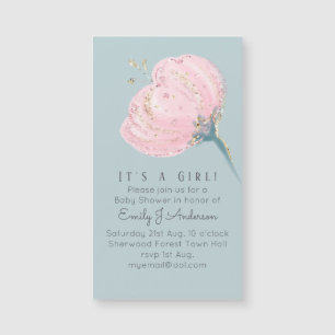 Carte Magnétique Rose moderne et tendance, bleu bébé et bleu foncé 