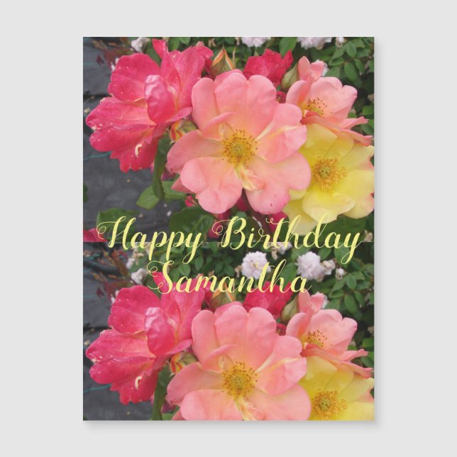 Carte Magnétique Rose rouge (Devant)