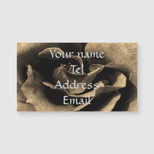 Carte Magnétique Rose Sepia en encre (Devant)