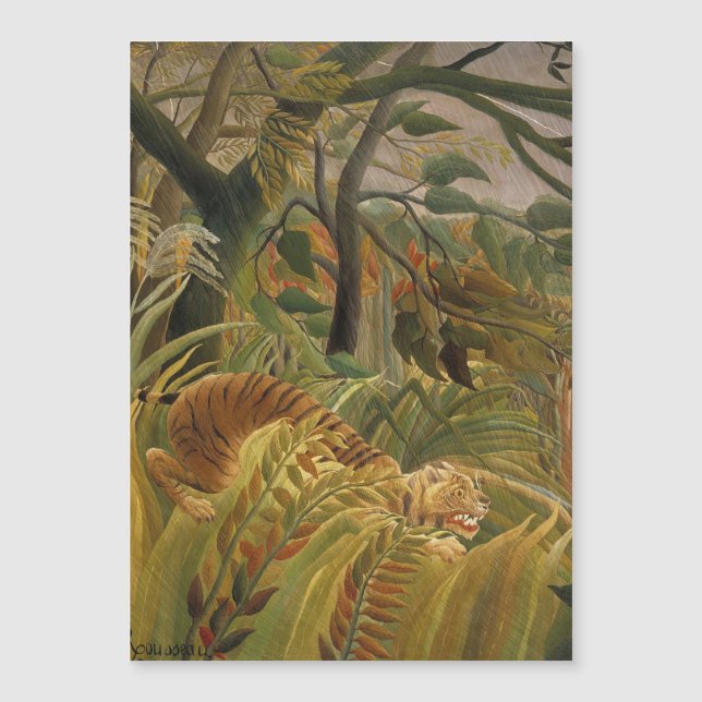 Carte Magnétique Rousseau Jungle Tropical Tiger Art (Devant)