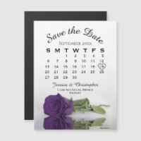Royal Purple Rose Enregistrer l'aimant Calendrier 