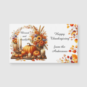 Carte Magnétique Russe Thanksgiving Citrouille Aquarelle Automne
