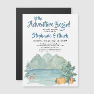 Carte Magnétique Rustic Mountains Baby shower de camping aventure