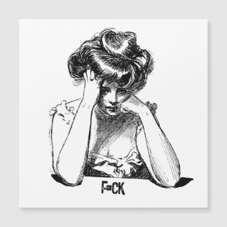 Carte Magnétique Sad Lady dit "f#ck"